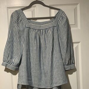 Universal Thread Blue and White Striped Blouse